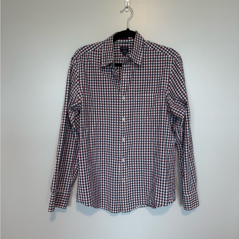 J. Crew Men's Plaid Shirt - Red, Blue, White
